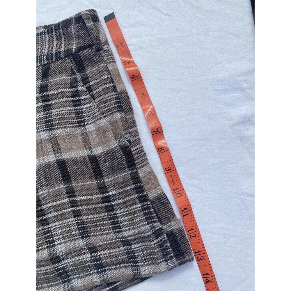 Banana Republic Shorts Women's Size 8 Martin Fit Brown Plaid Cuffed Shorts - Picture 3 of 12